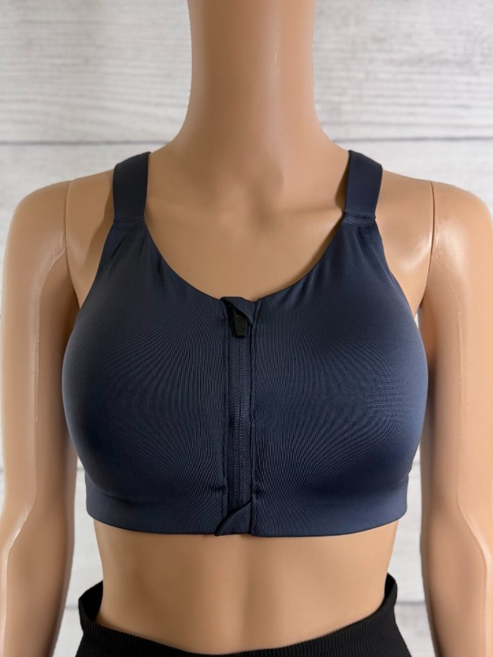 💙 NWOT CALIA Go All Out Zip Front High Support Sports Bra Ardosia Slate 34DD